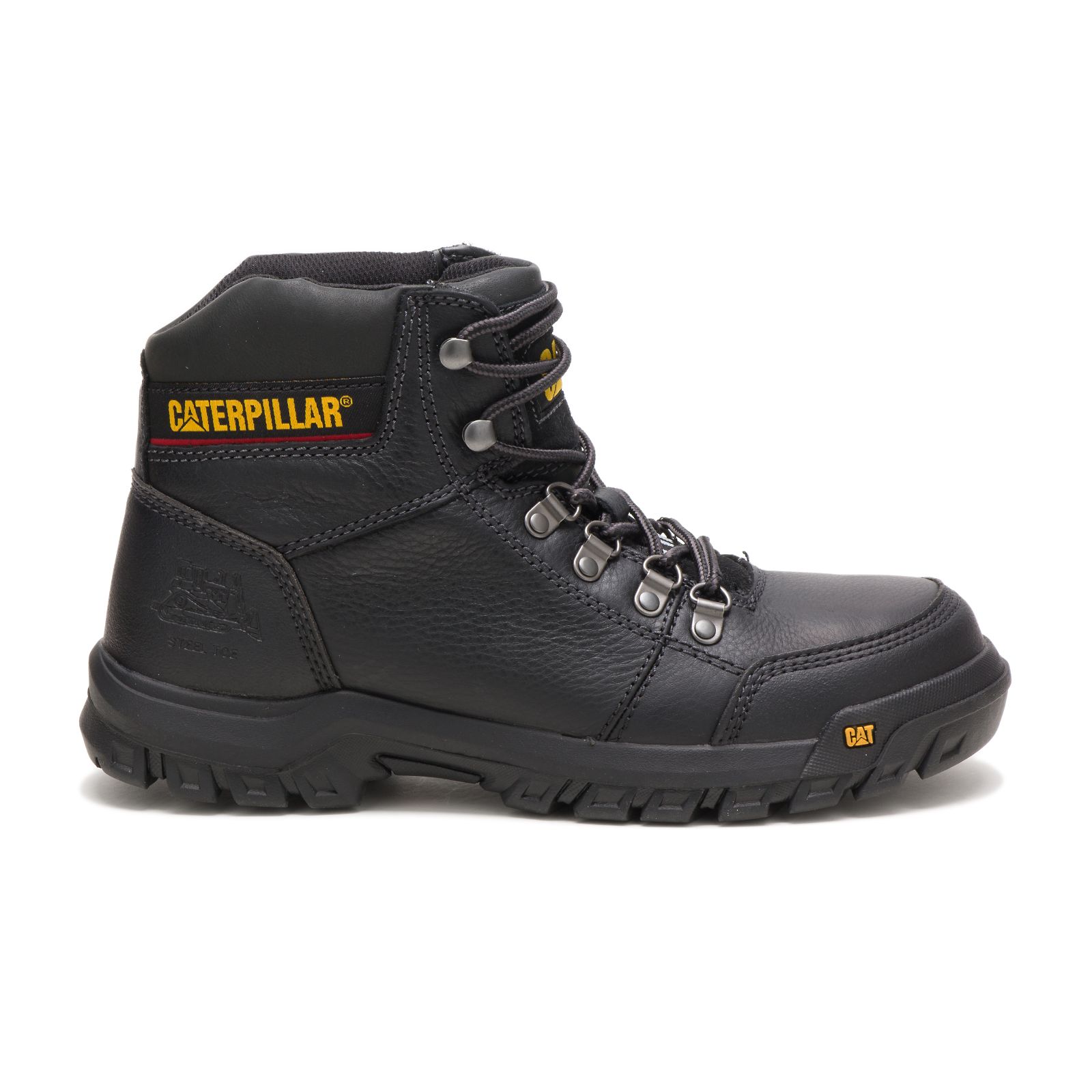 Caterpillar Outline Steel Toe - Mens Steel Toe Boots - Black - NZ (593MNPRBL)